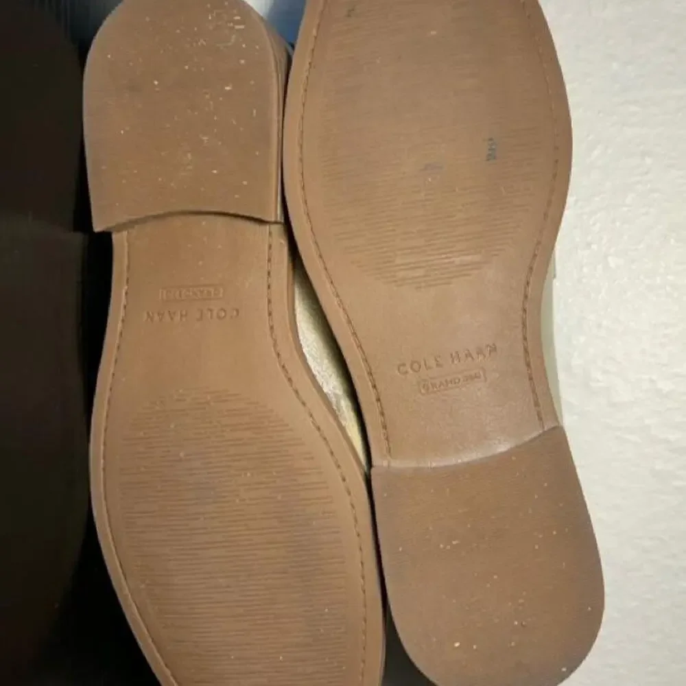 Cole haan gold metallic loafers